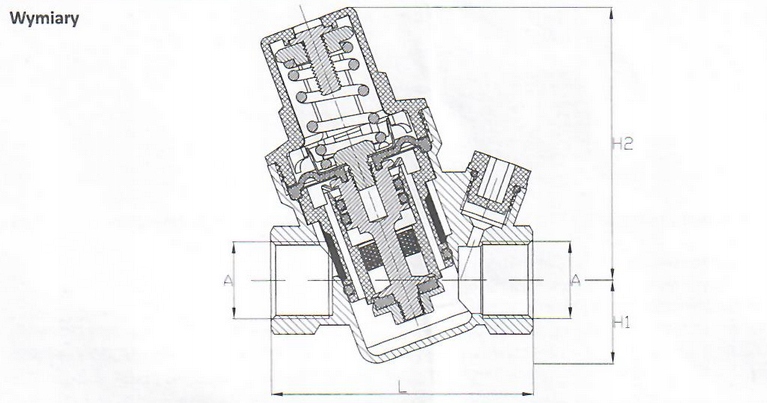 REDUKTOR CIŚNIENIA WODY Z MANOMETREM 1/2" CALA DN15 - obrazek 3