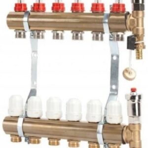 ROZDZIELACZ 5 OBWODÓW OGRZEWANIA PODŁOGOWEGO DO PODŁOGÓWKI MOSIĘŻNY DIAMOND