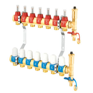 ROZDZIELACZ 4 OBWODY OGRZEWANIA PODŁOGOWEGO DO PODŁOGÓWKI MOSIĘŻNY DIAMOND